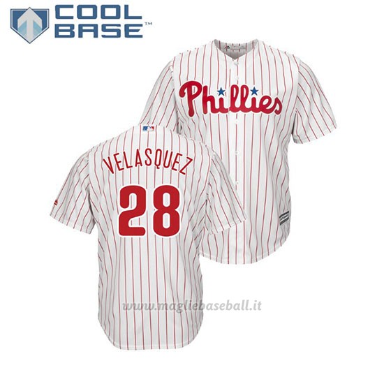 Maglia Baseball Uomo Philadelphia Phillies Vince Velasquez Cool Base Majestic 1ªBianco